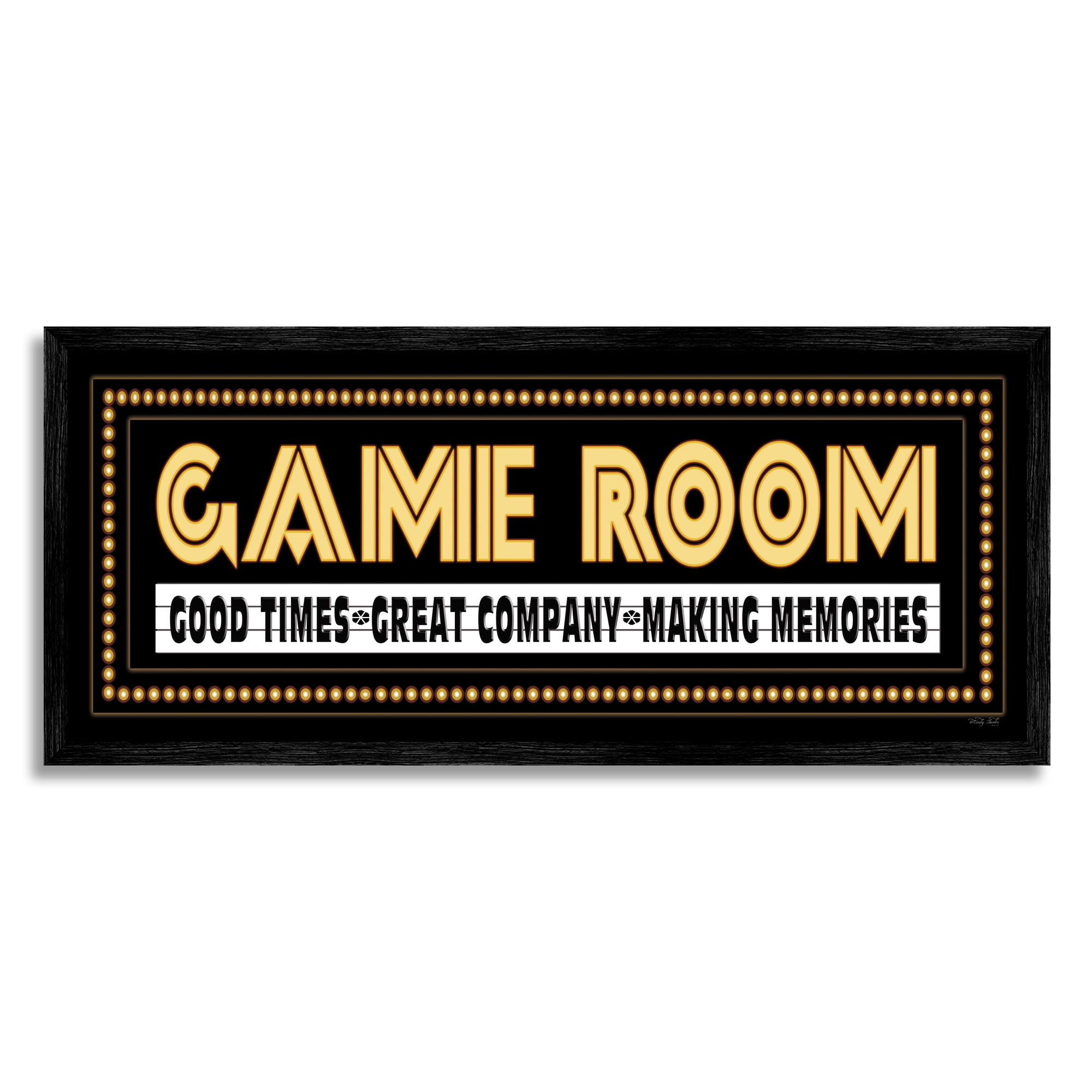 Stupell Industries Arcade Game Room Quote Vintage Style Sign , 30 x 13, Design by Cindy Jacobs