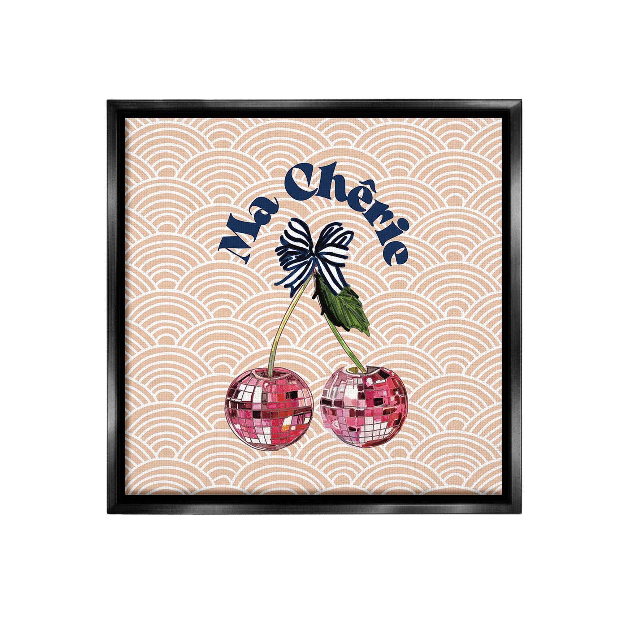 Stupell Industries Arch Patterned Cherries Food & Beverage Painting Black Floater Framed Canvas Art Print Wall Art, 25 x 25