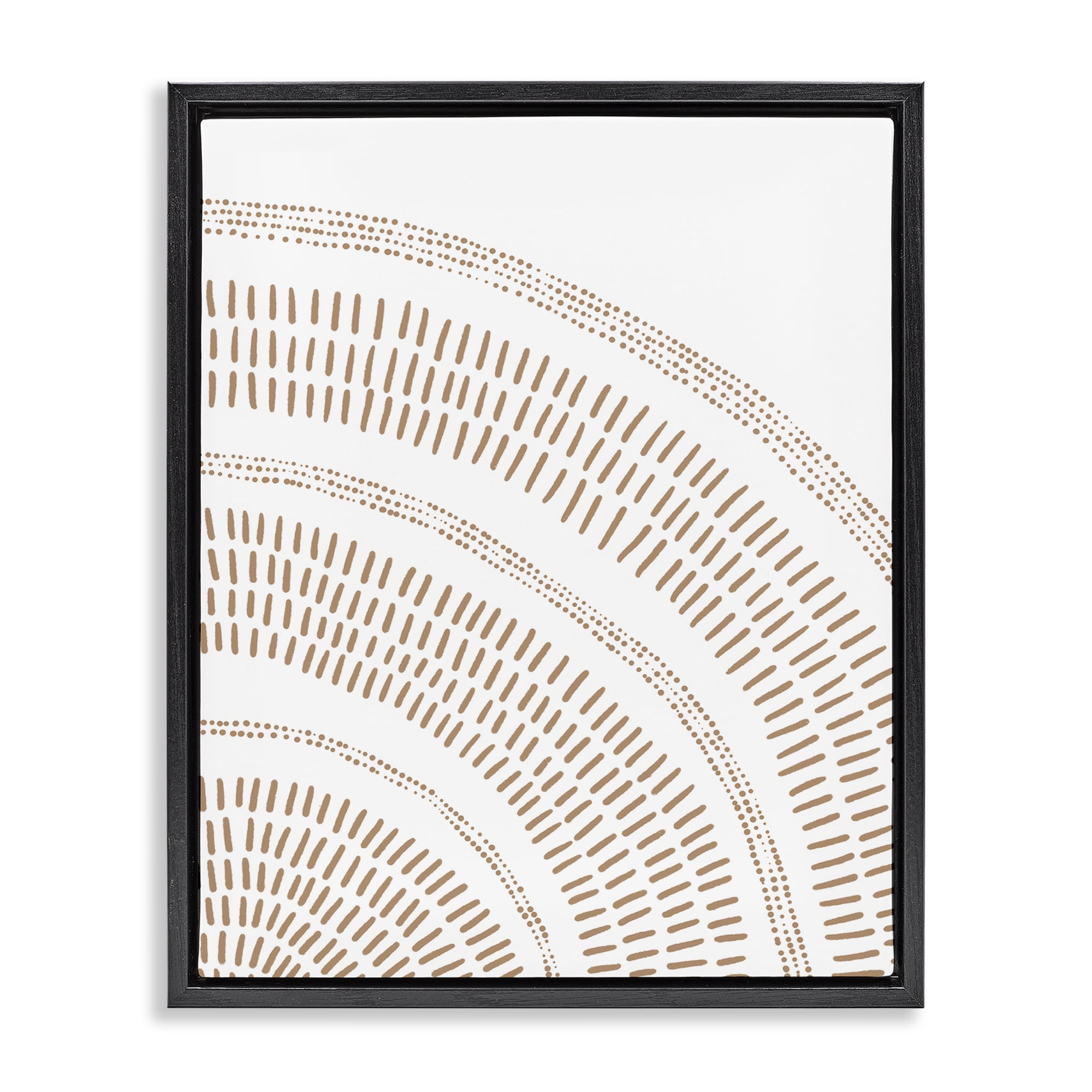 Stupell Industries Arched Boho Pattern Abstract Painting Black Floater Framed Canvas Art Print Wall Art, 25 x 31