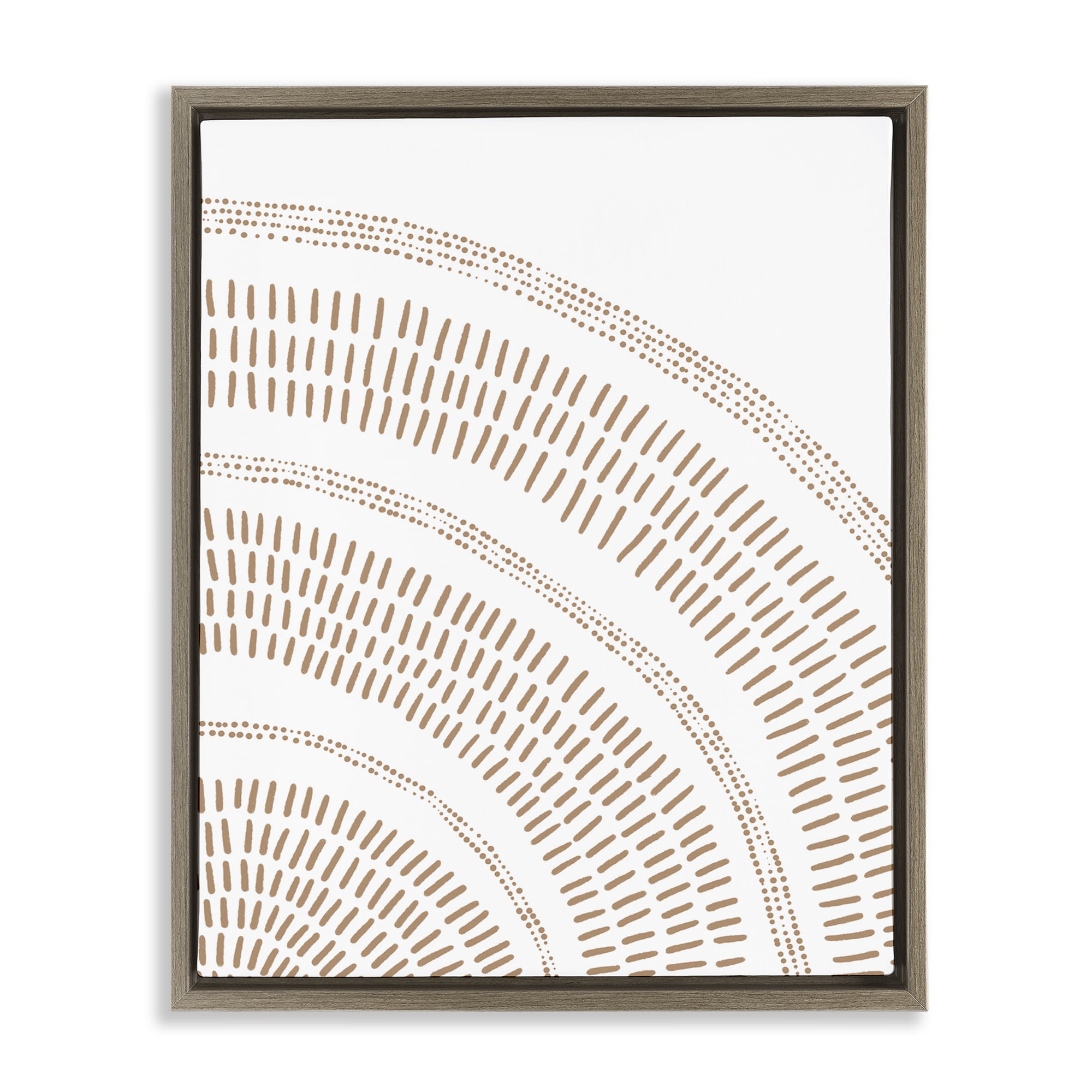 Stupell Industries Arched Boho Pattern Abstract Painting Brown Floater Framed Canvas Art Print Wall Art, 25 x 31