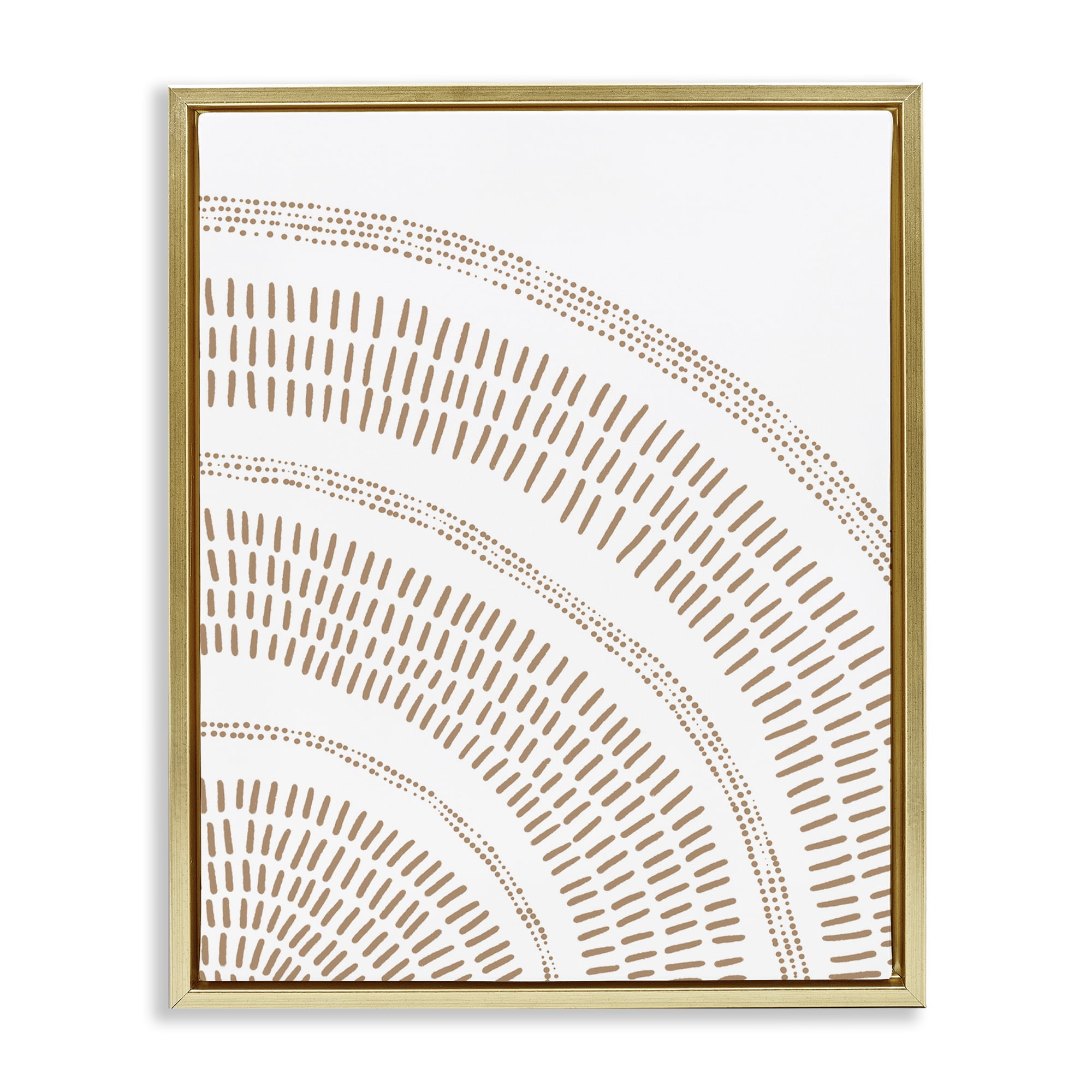 Stupell Industries Arched Boho Pattern Abstract Painting Gold Floater Framed Canvas Art Print Wall Art, 25 x 31