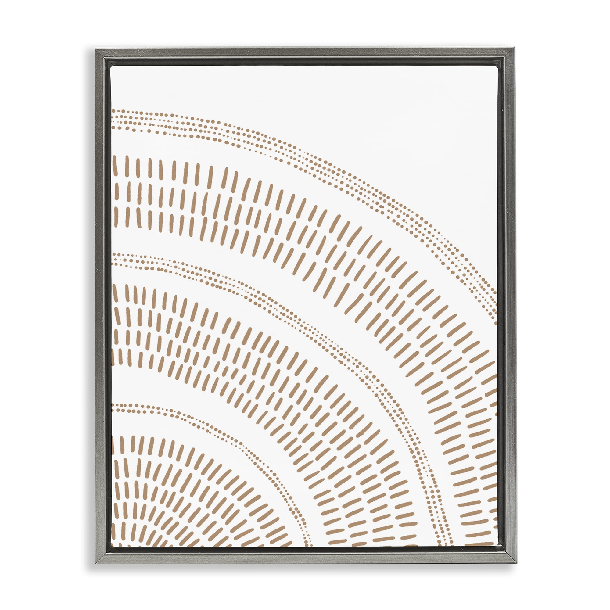 Stupell Industries Arched Boho Pattern Abstract Painting Gray Floater Framed Canvas Art Print Wall Art, 25 x 31