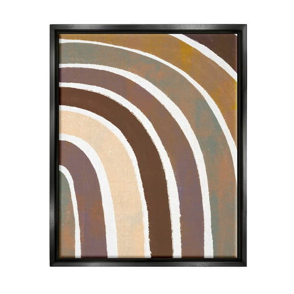 Stupell Industries Arched Dreamy Desert Tones Graphic Art Jet Black Floating Framed Canvas Print Wall Art, Design by Loni Harris