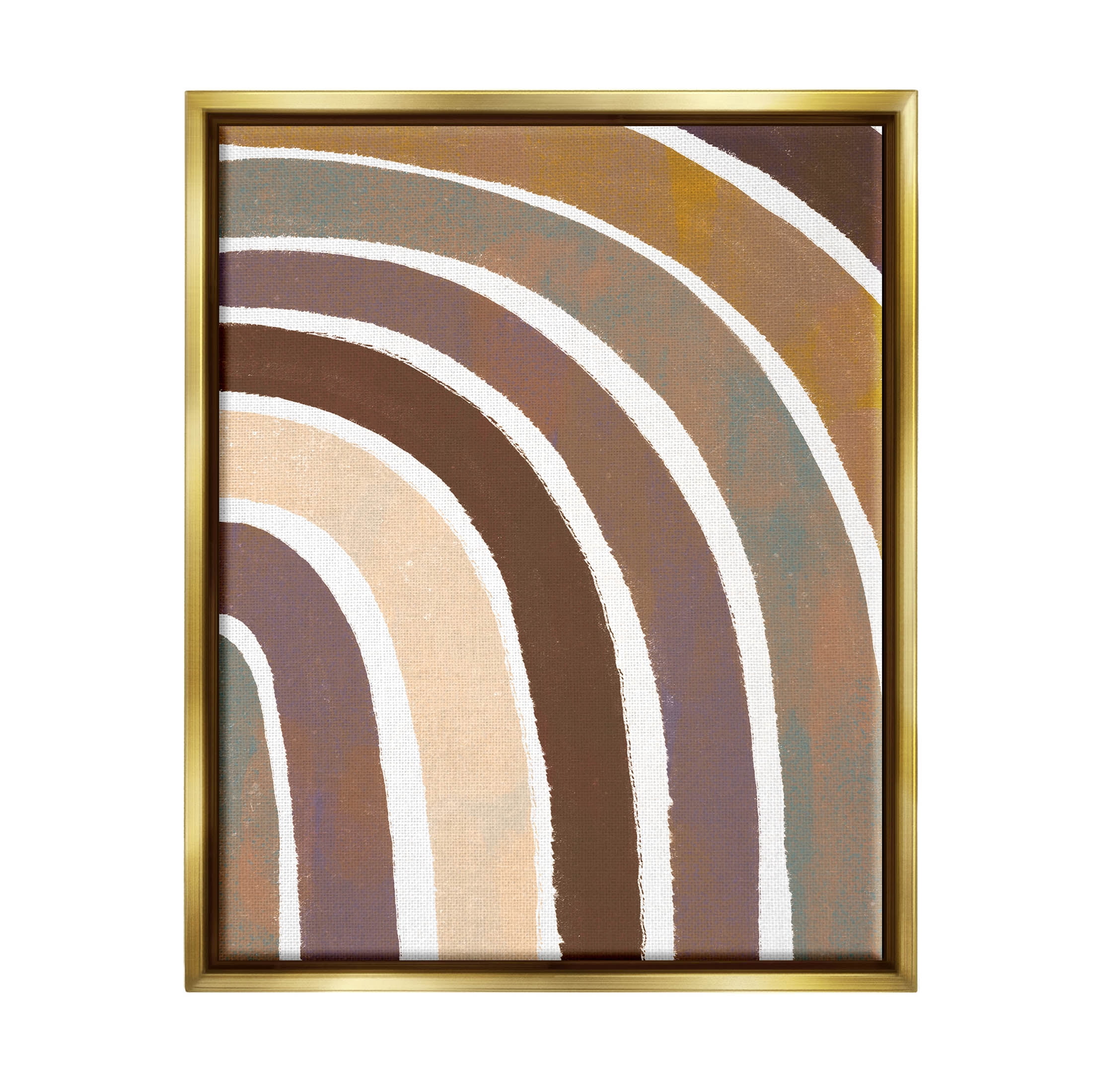 Stupell Industries Arched Dreamy Desert Tones Graphic Art Metallic Gold Floating Framed Canvas Print Wall Art, Design by Loni Harris