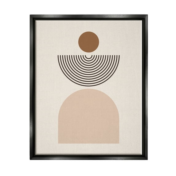 Stupell Industries Arched Geometric Shapes Abstract Painting Black Floater Framed Art Print Wall Art, 17 x 21