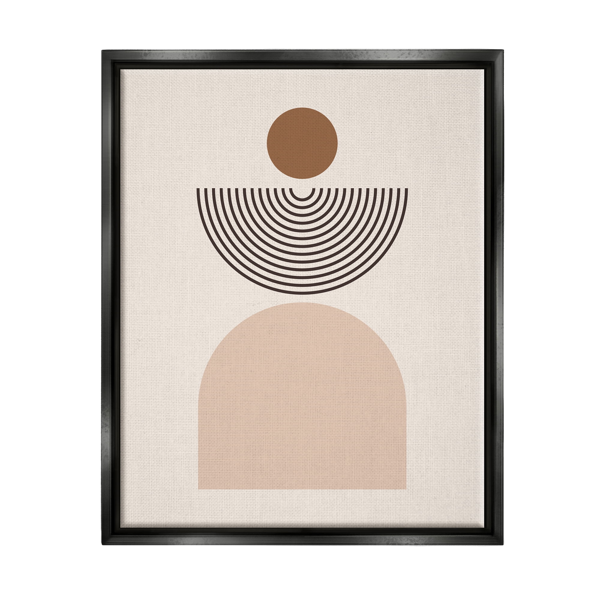 Stupell Industries Arched Geometric Shapes Abstract Painting Black Floater Framed Art Print Wall Art, 25 x 31