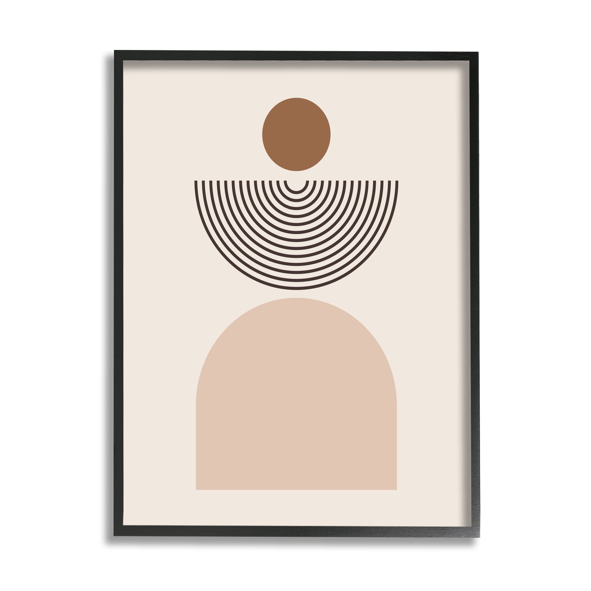 Stupell Industries Arched Geometric Shapes Abstract Painting Black Framed Art Print Wall Art, 11 x 14