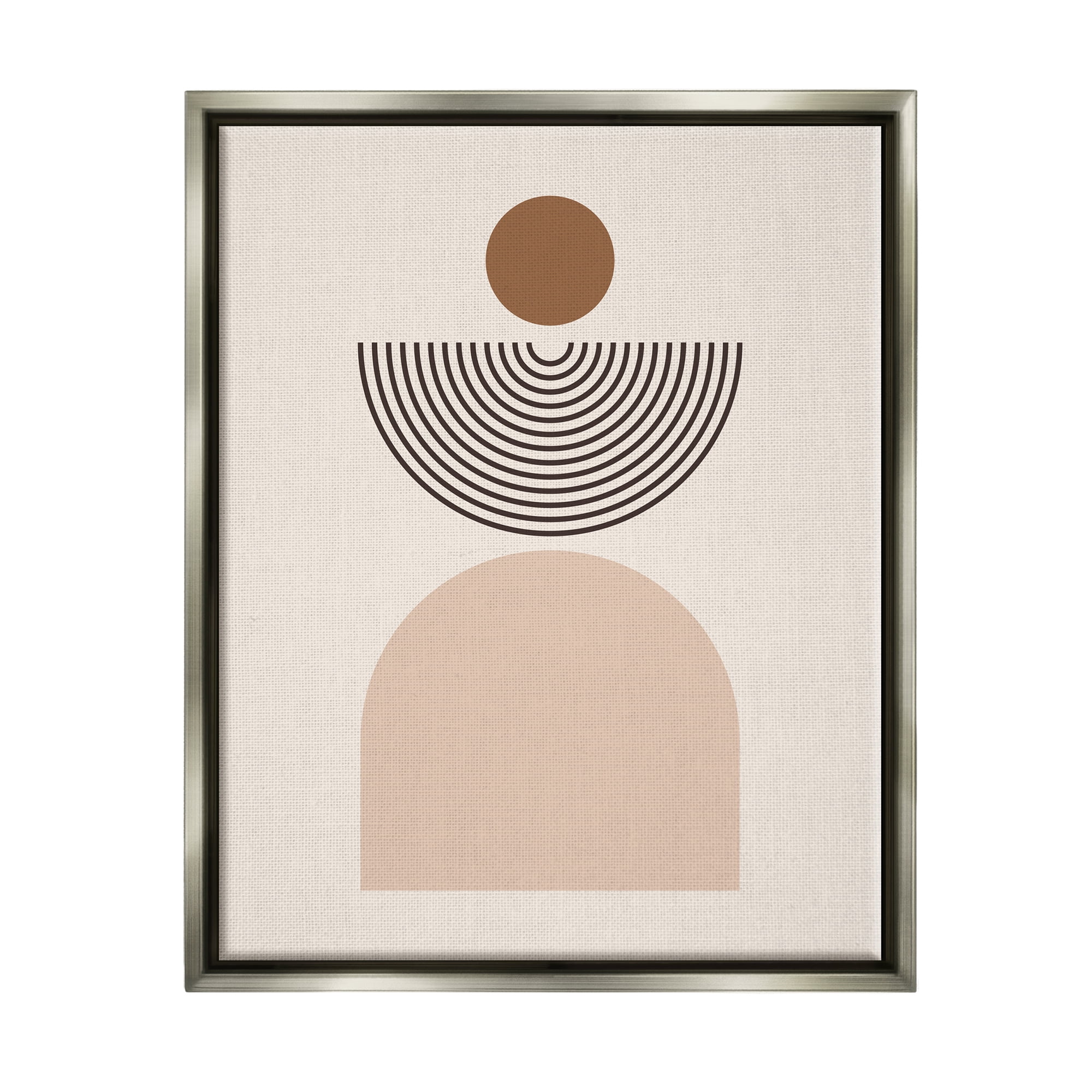 Stupell Industries Arched Geometric Shapes Abstract Painting Gray Floater Framed Art Print Wall Art, 17 x 21