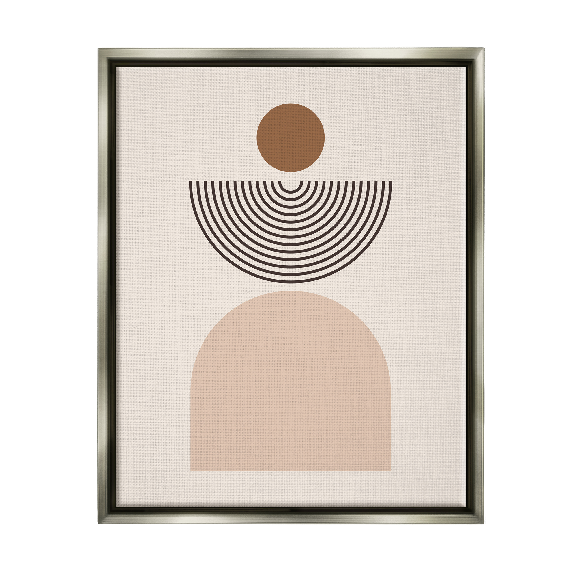 Stupell Industries Arched Geometric Shapes Abstract Painting Gray Floater Framed Art Print Wall Art, 25 x 31