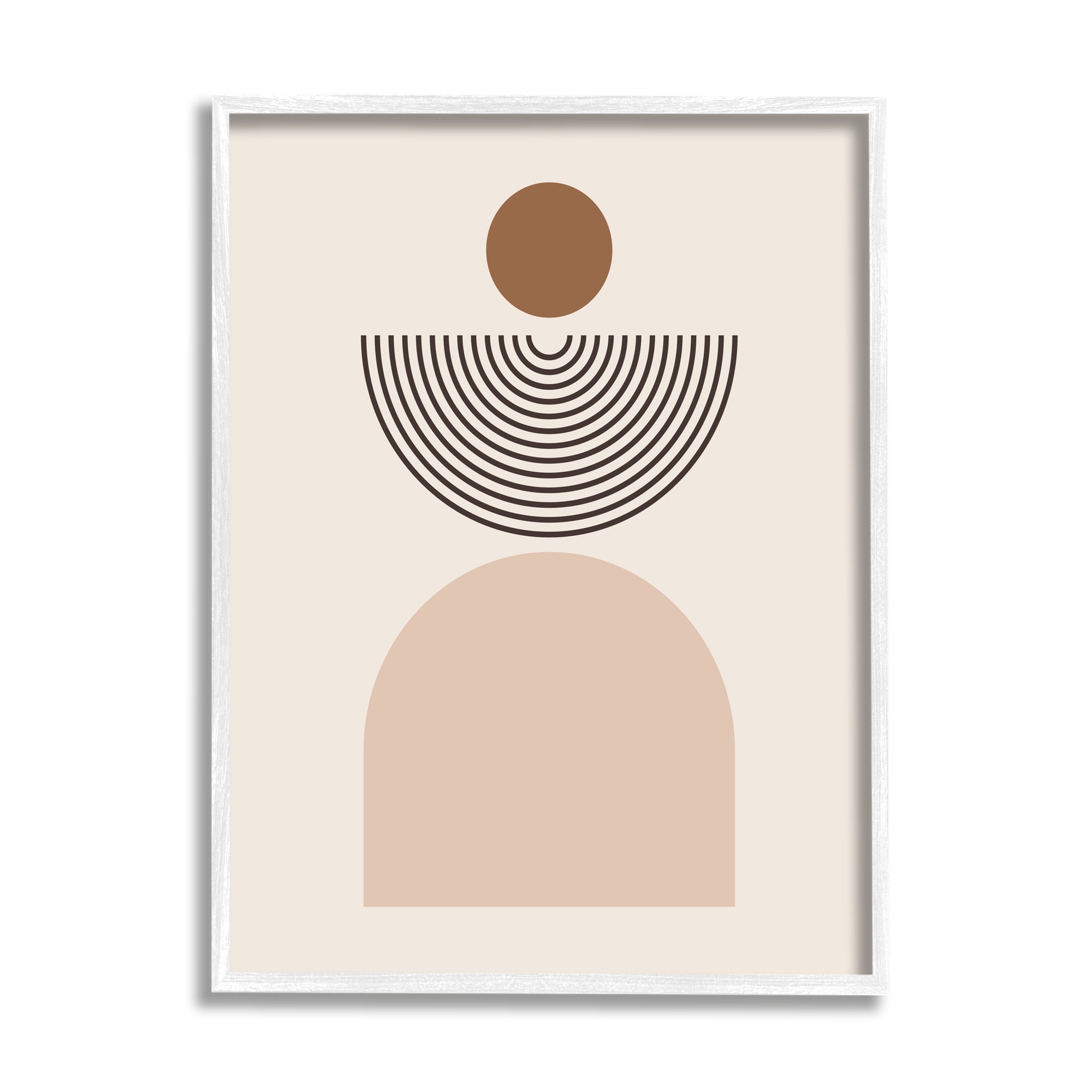 Stupell Industries Arched Geometric Shapes Abstract Painting White Framed Art Print Wall Art, 24 x 30