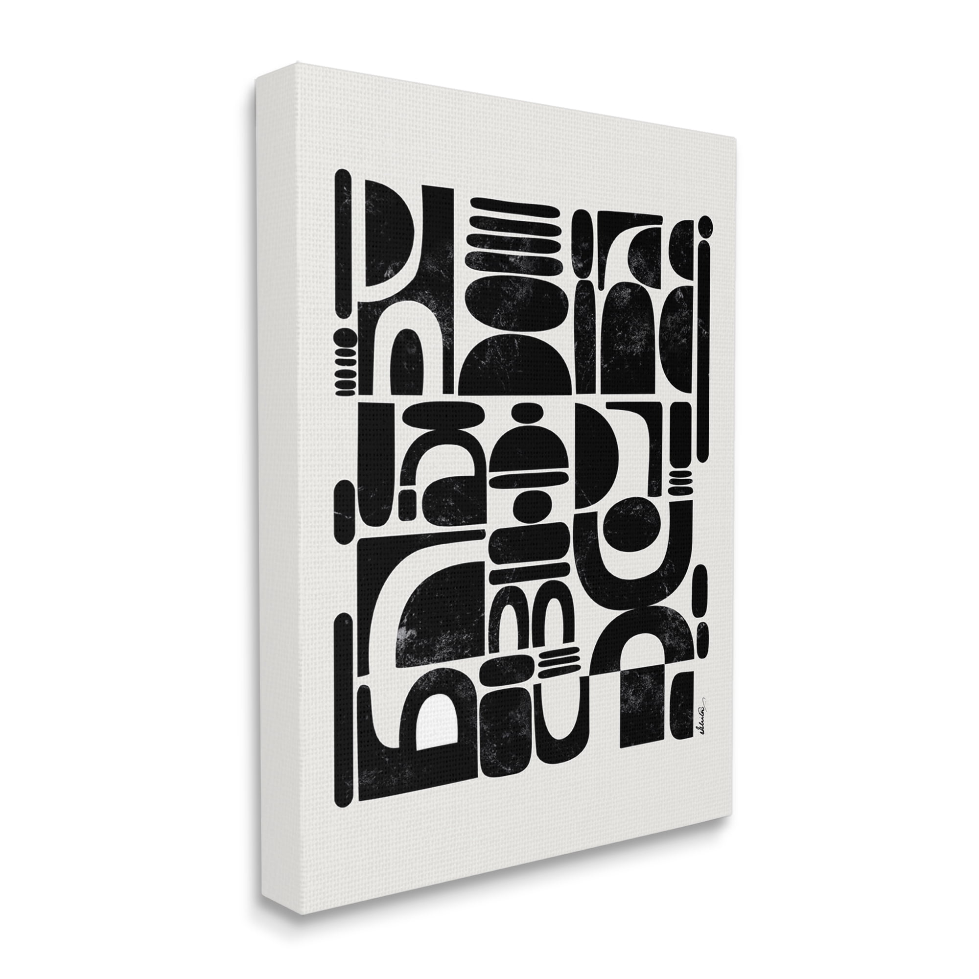 Stupell Industries Arched Shape Arrangement Modern Geometric Collage Abstract Painting Gallery Wrapped Canvas Print Wall Art, 16 x 20