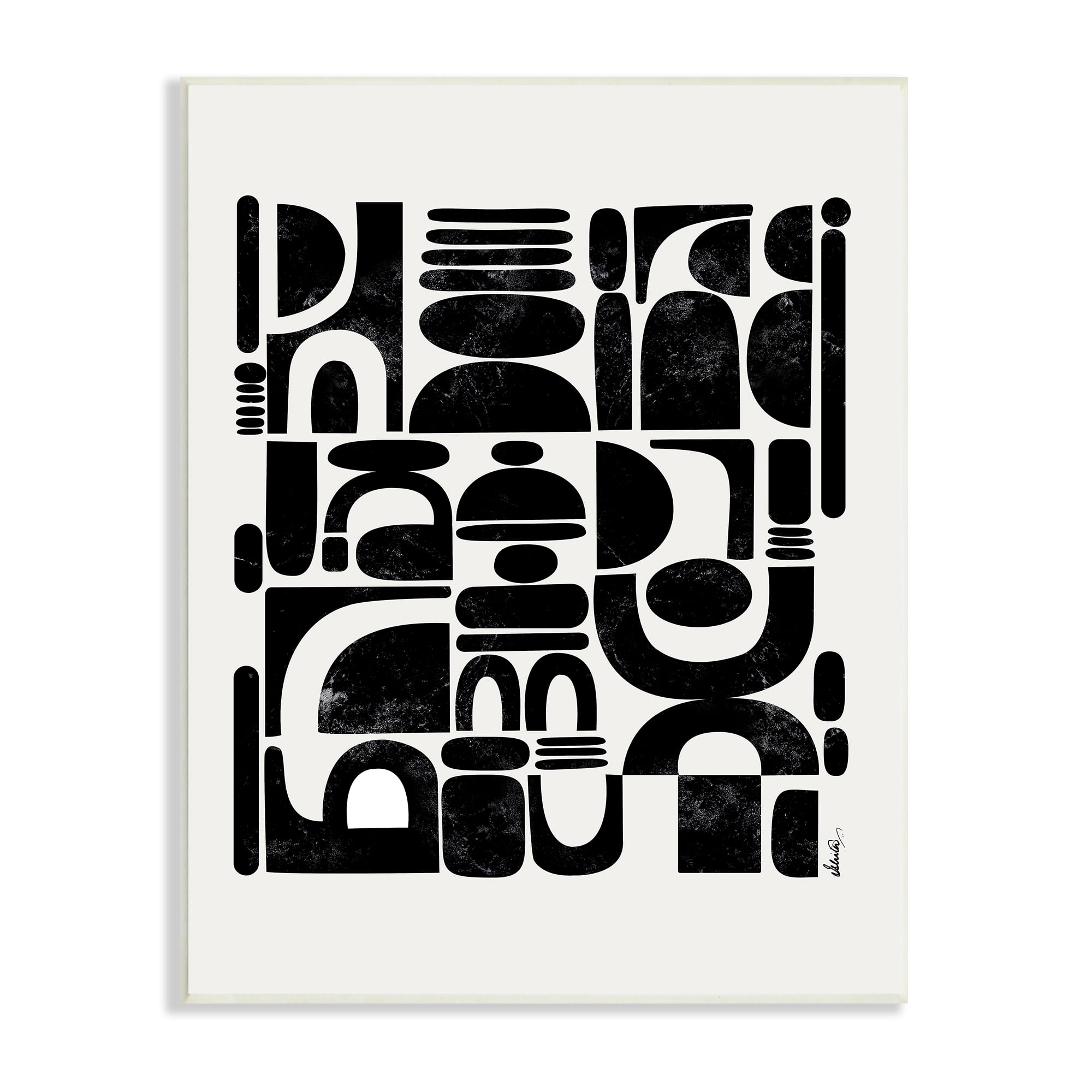 Stupell Industries Arched Shape Arrangement Modern Geometric Collage ...