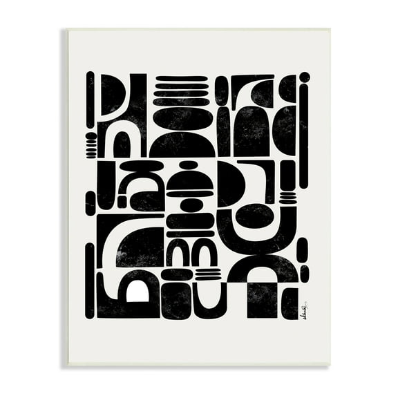 Stupell Industries Arched Shape Arrangement Modern Geometric Collage Abstract Painting Unframed Art Print Wall Art, 10 x 15