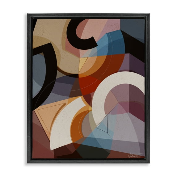 Stupell Industries Arched Shapes Composition Black Framed Floater Canvas Wall Art design by Ishita Banerjee, 31 x 25
