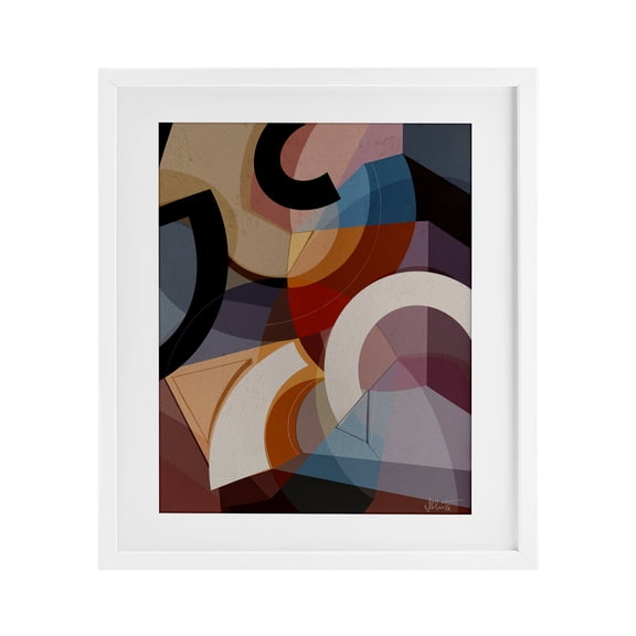 Stupell Industries Arched Shapes Composition White Framed Print Under Glass design by Ishita Banerjee, 21 x 17