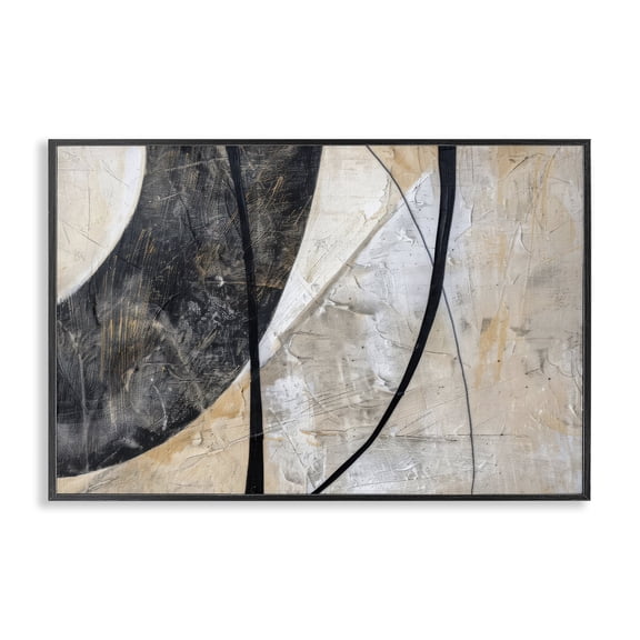Stupell Industries Arched Urban Abstract Abstract Painting Black Framed Art Print Wall Art, 30 x 20