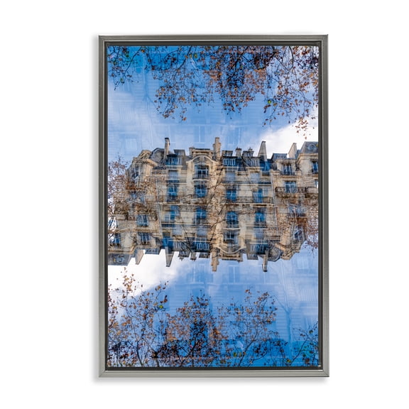 Stupell Industries Architecture Reflections Surrealism Gray Framed Floater Canvas Wall Art design by Robin Vandenabeele, 25 x 17