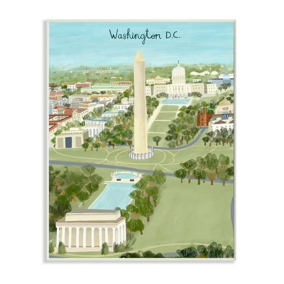 Stupell Industries Architecture and Landmarks of Washington D.C. Illustration Designed by Carla Daly
