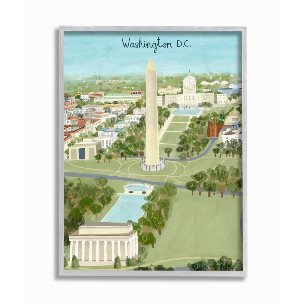 Stupell Industries Architecture and Landmarks of Washington D.C. Illustration Designed by Carla Daly