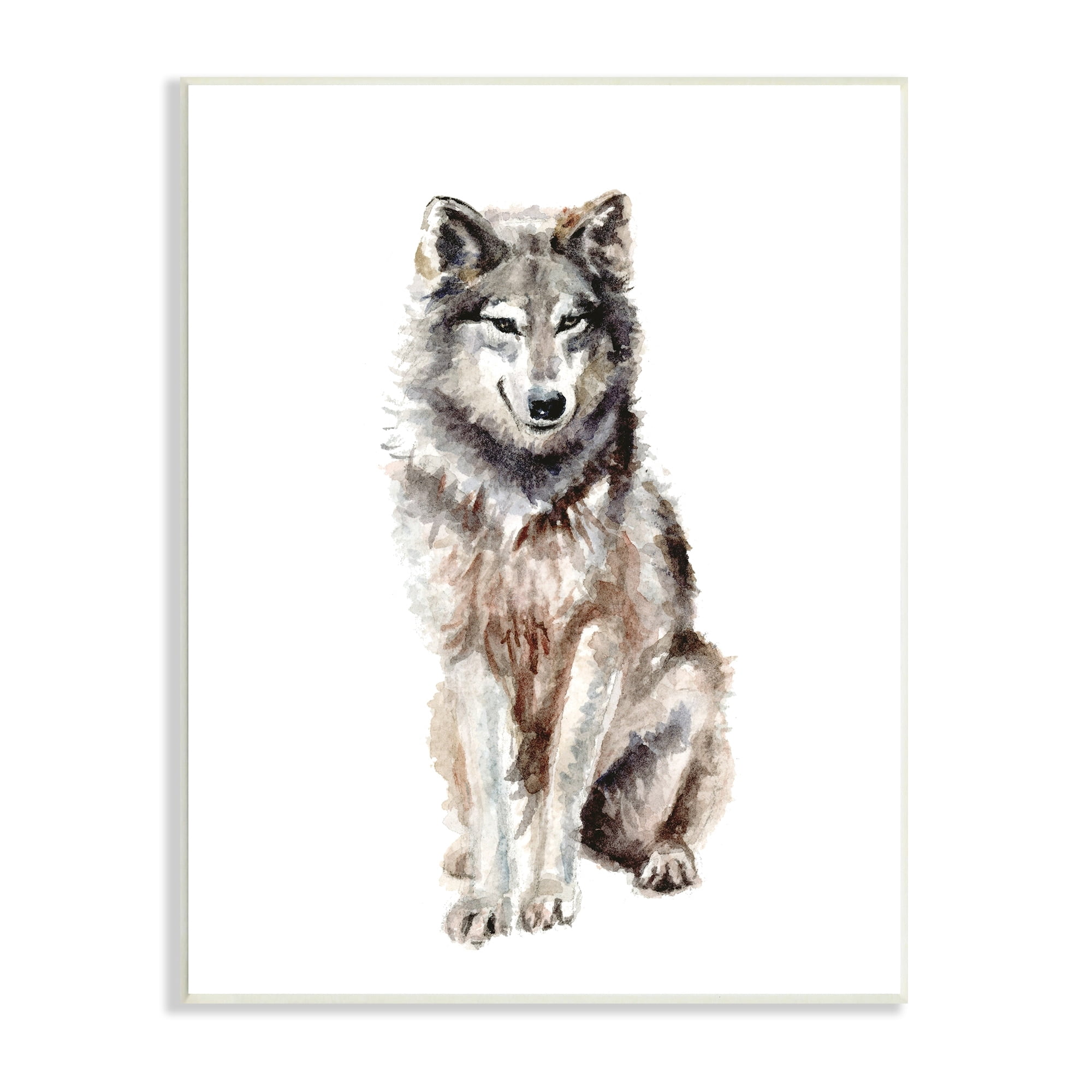 Stupell Industries Arctic Wolf Children's Nursery Animal Watercolor Painting, 13 x 19,Design by Fox Hollow Studios
