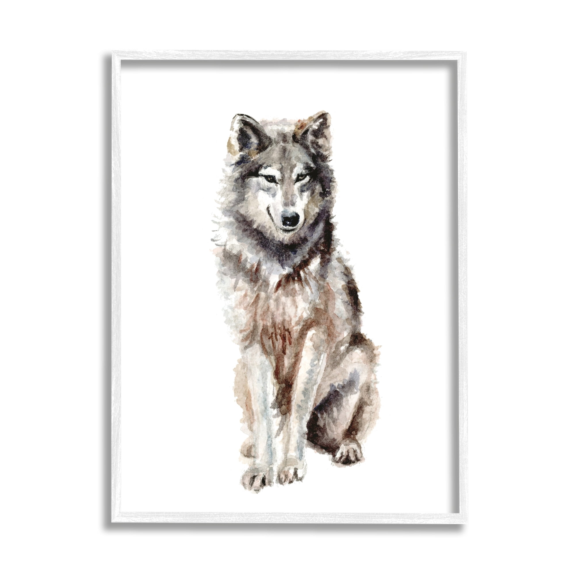 Stupell Industries Arctic Wolf Children's Nursery Animal Watercolor Painting, 16 x 20,Design by Fox Hollow Studios