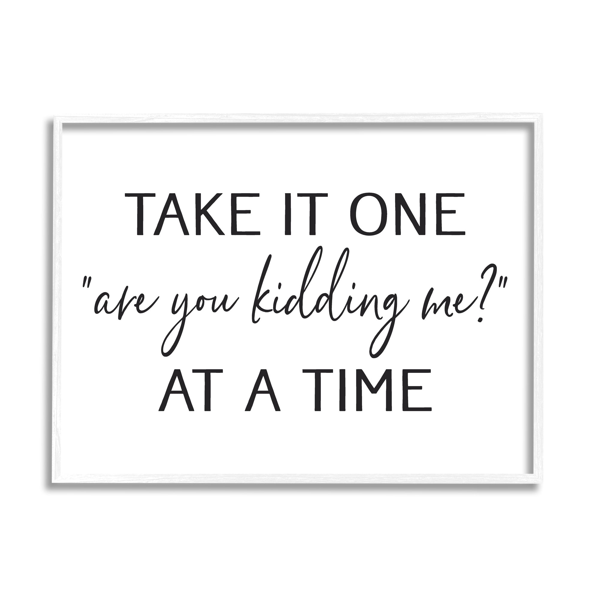 Stupell Industries Are You Kidding Me Humorous Casual Quote Saying Graphic Art White Framed Art Print Wall Art, Design by Lettered and Lined