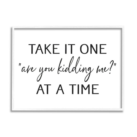 Stupell Industries Are You Kidding Me Humorous Casual Quote Saying Graphic Art White Framed Art Print Wall Art, Design by Lettered and Lined