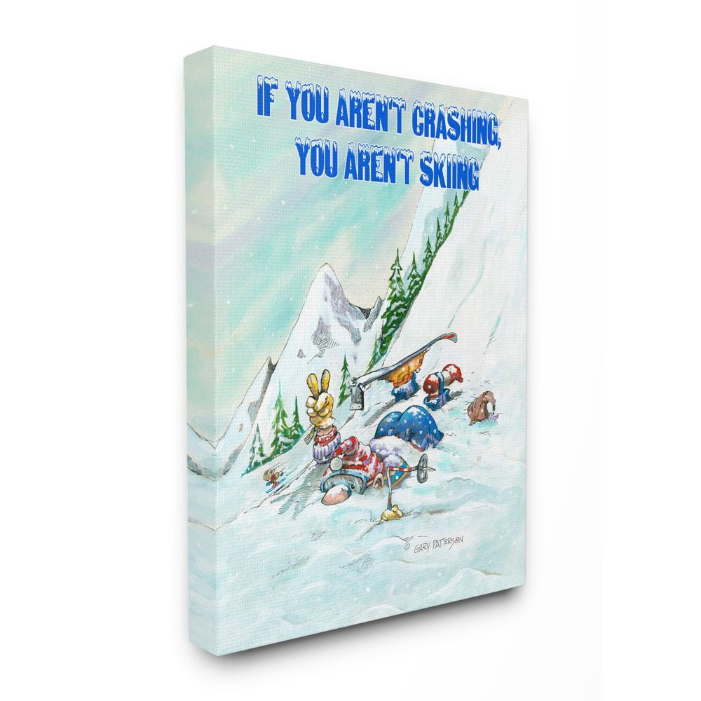 Stupell Industries Aren't Crashing Aren't Skiing Funny Sports Cartoon Design Canvas Wall Art by Gary Patterson