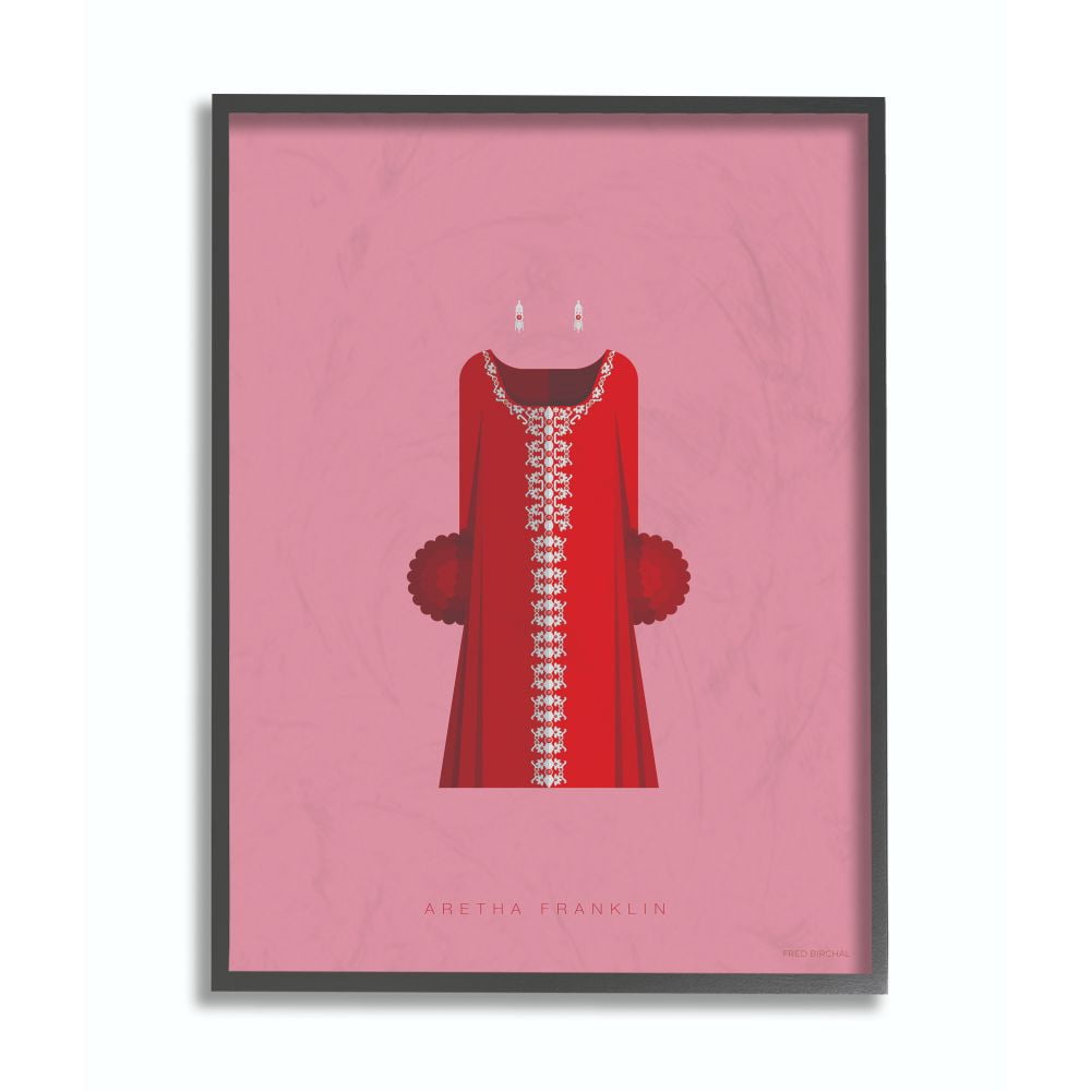Stupell Industries Aretha Franklin Famous People Characters Fashion Design Framed Wall Art by Fred Birchal