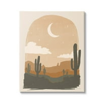 Stupell Industries Arid Desert Cactus Under Night Sky Graphic Art Gallery Wrapped Canvas Print Wall Art, Design by Janelle Penner