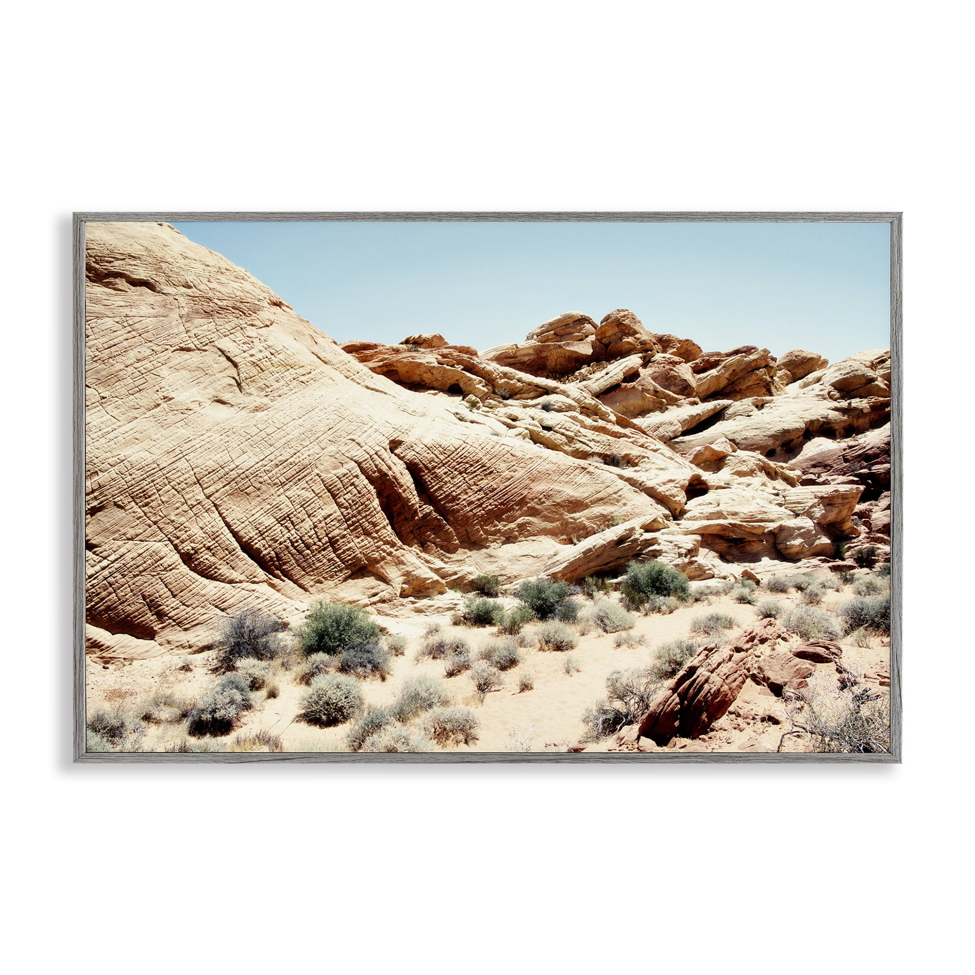 Stupell Industries Arid Desert Scenery Landscape & Nature Photography Gray Framed Art Print Wall Art, 30 x 20