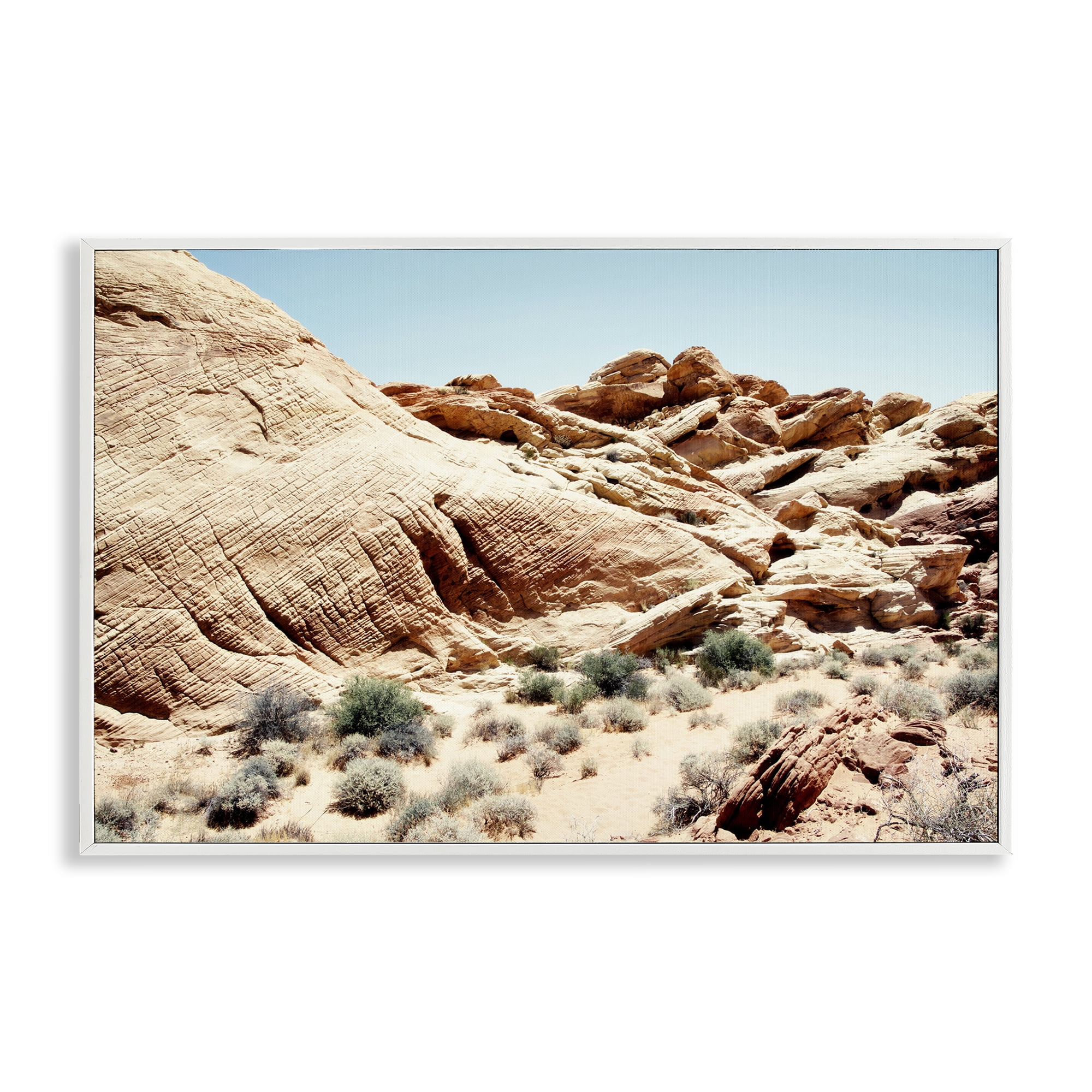 Stupell Industries Arid Desert Scenery Landscape & Nature Photography White Framed Art Print Wall Art, 24 x 16