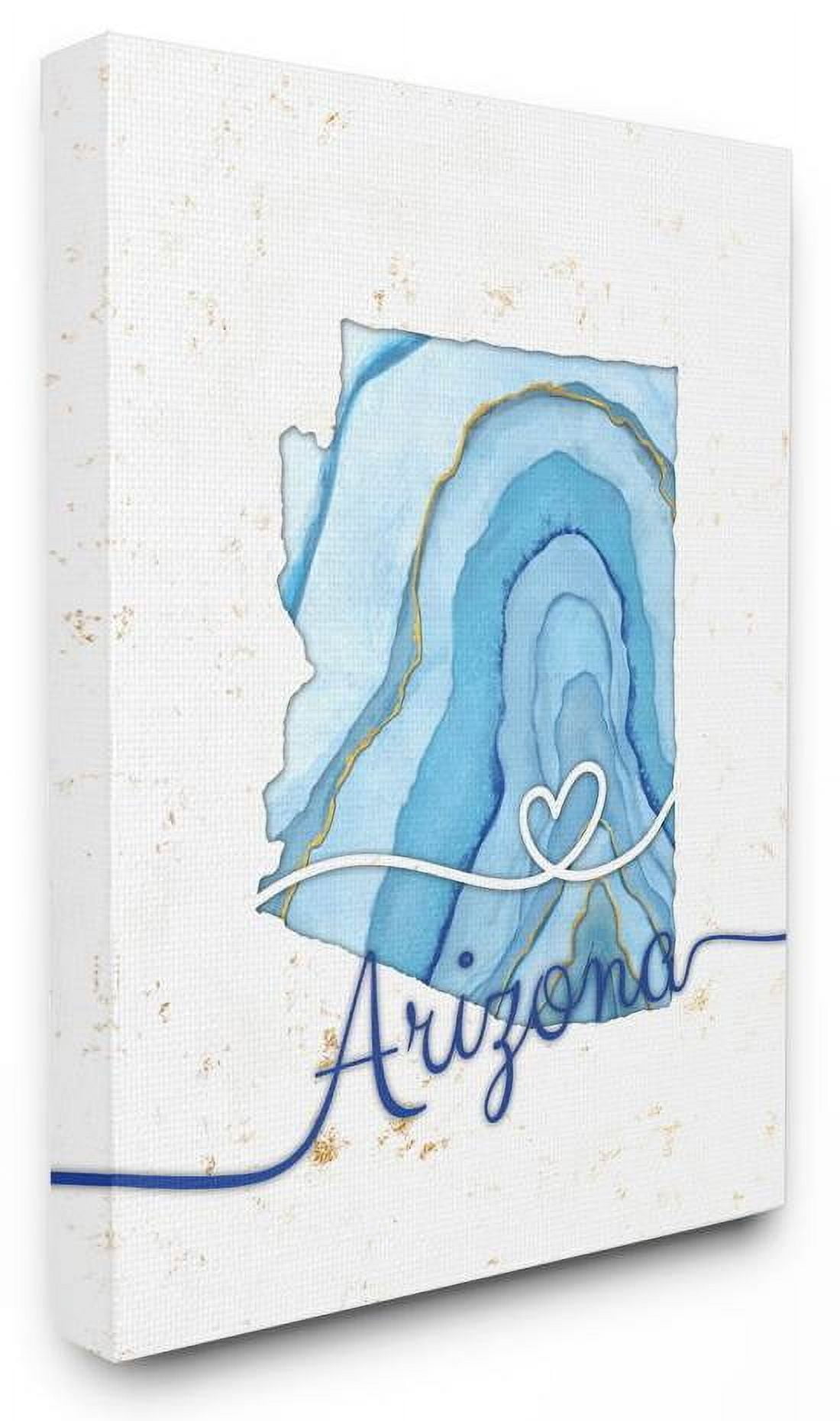 Stupell Industries Arizona Agate Blue US State Design Canvas Wall Art by Ziwei Li