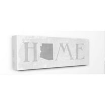 Stupell Industries Arizona Home State Map Grey Neutral Textured Word Design Canvas Wall Art by Daphne Polselli