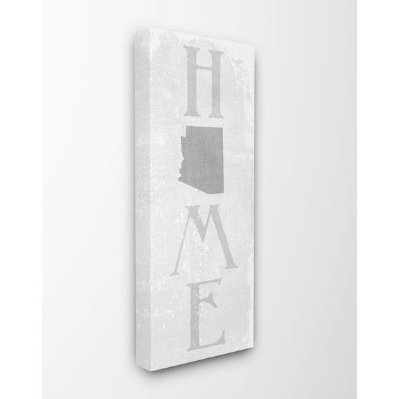 Stupell Industries Arizona Home State Map Grey Textured Word Design Canvas Wall Art by Daphne Polselli
