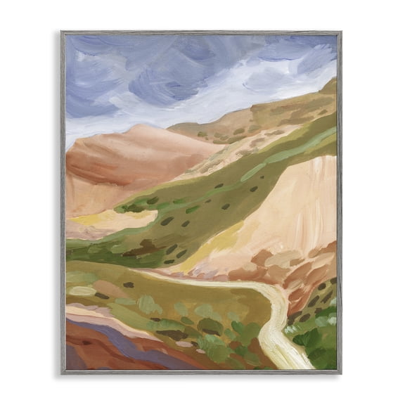 Stupell Industries Arizona Outlook Canyon Landscape Landscape & Nature Painting Gray Framed Art Print Wall Art, 11 x 14