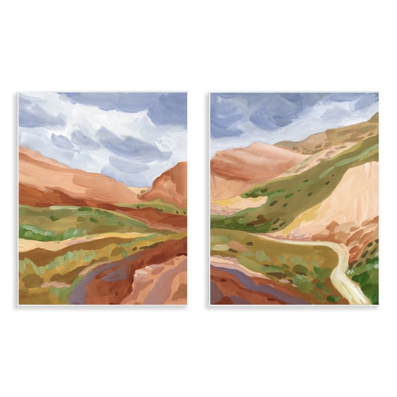 Stupell Industries Arizona Outlook Western Canyon Landscape & Nature Painting Unframed Art Print Wall Art, 11 x 14, Set of 2