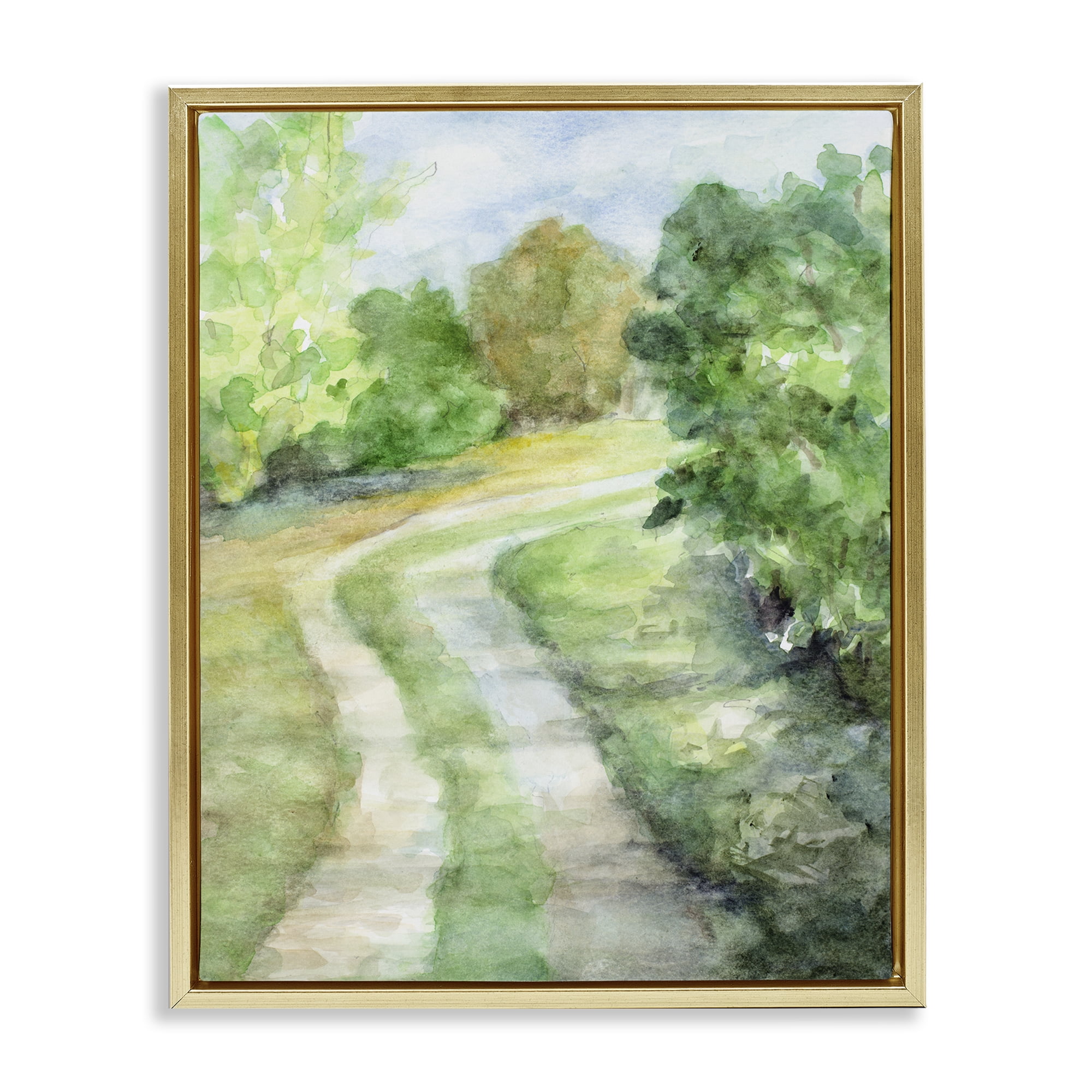 Stupell Industries Around The Bend Gold Framed Floater Canvas Wall Art, design by Lanie Loreth