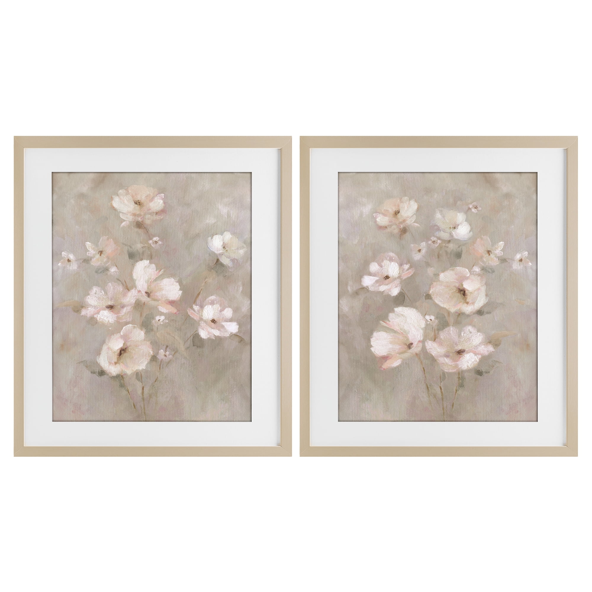 Stupell Industries Arranged Blush Blossoms 2 Piece Birch Framed Print Under Glass Set, design by Carol Robinson