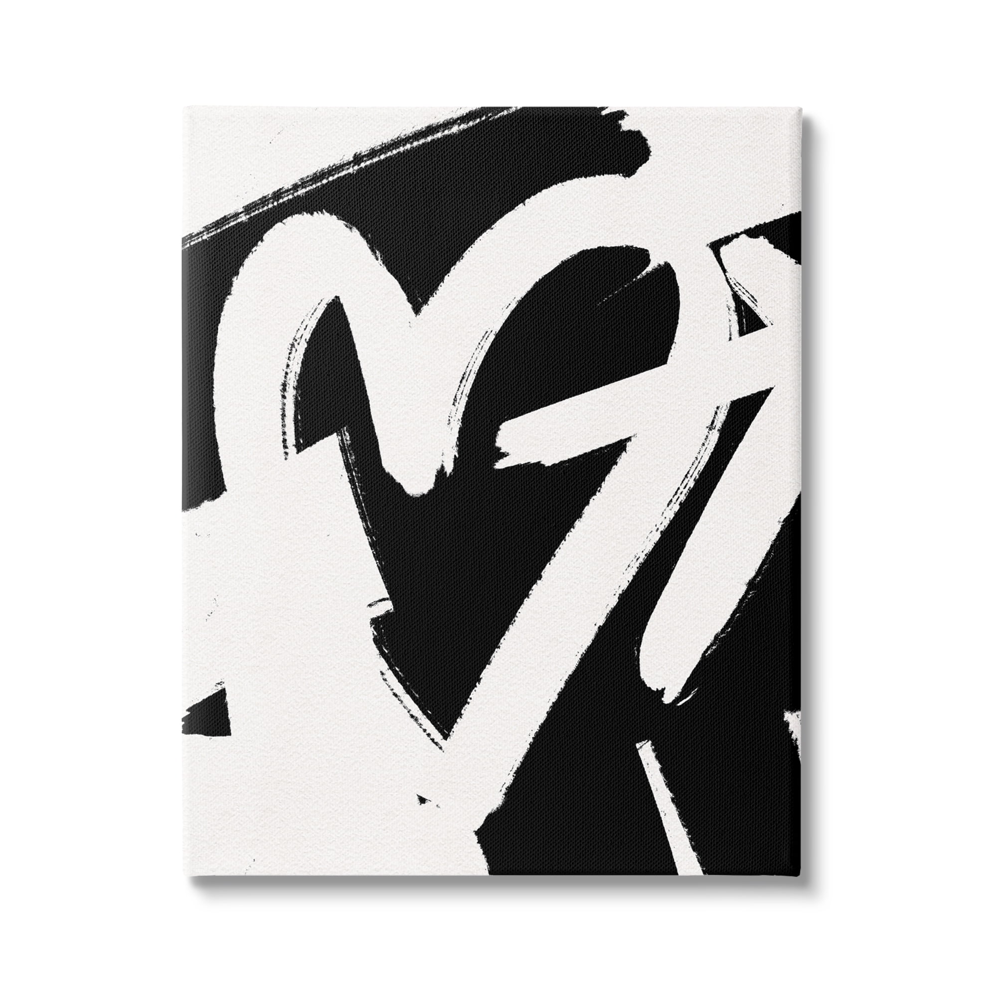 Stupell Industries Arrow Through Heart Black Contemporary Street Style Graphic Art Gallery Wrapped Canvas Print Wall Art, Design by Leah Straatsma