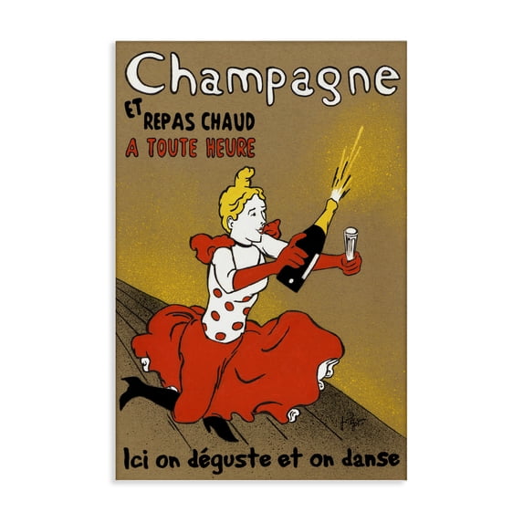 Stupell Industries Art Deco Antique Champagne Bottle & Woman Canvas Art, 20 x 30, by Jean-Pierre Got
