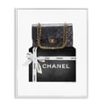 thumbnail image 1 of Stupell Industries Art Deco Black Quilted Purse on Bold Glam Bow Box White Framed Giclee Art, 11 x 14, by Amanda Greenwood, 1 of 7