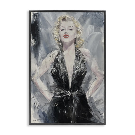 Stupell Industries Art Deco Classic Stylish Marilyn Black Framed Giclee Art, 12 x 18, by Lucille Lee