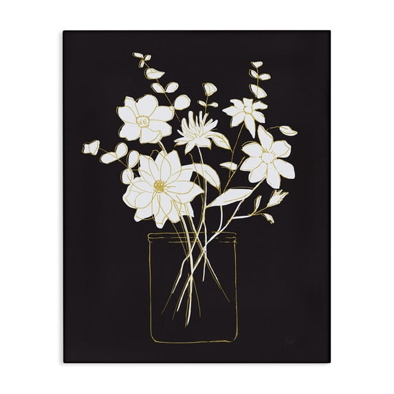 Stupell Industries Art Deco Classy Jar of Flowers Canvas Art, 36 x 48, by Nan