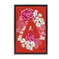 thumbnail image 1 of Stupell Industries Art Deco Floral Bloom Letter A Black Floating Frame Canvas Art, 17 x 25, by Hannah Byatt, 1 of 8