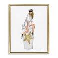 thumbnail image 1 of Stupell Industries Art Deco Girl In Cap Glam Coffee Cup Gold Floating Frame Canvas Art, 17 x 21, by Ziwei Li, 1 of 7