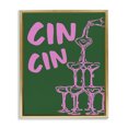 thumbnail image 1 of Stupell Industries Art Deco Green & Pink Cin Cin Gold Floating Frame Canvas Art, 17 x 21, by House of Lulu, 1 of 7