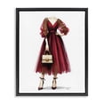 thumbnail image 1 of Stupell Industries Art Deco Maroon Fashion Gown Black Floating Frame Canvas Art, 25 x 31, by Amanda Greenwood, 1 of 8