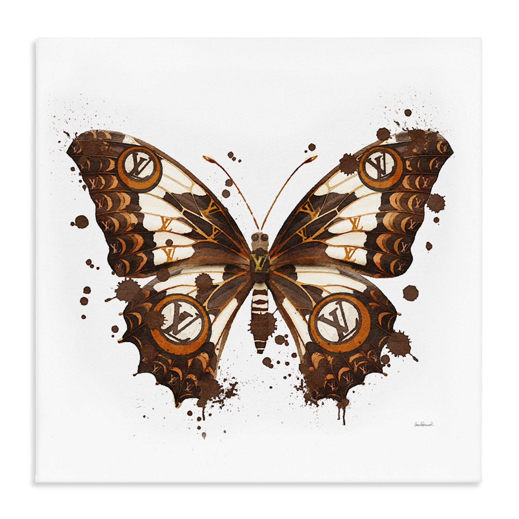 Stupell Industries Art Deco Modern Glam Butterfly Canvas Art, 24 x 24 ...