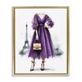 thumbnail image 1 of Stupell Industries Art Deco Parisian Purple Dress Gold Floating Frame Canvas Art, 17 x 21, by Amanda Greenwood, 1 of 8